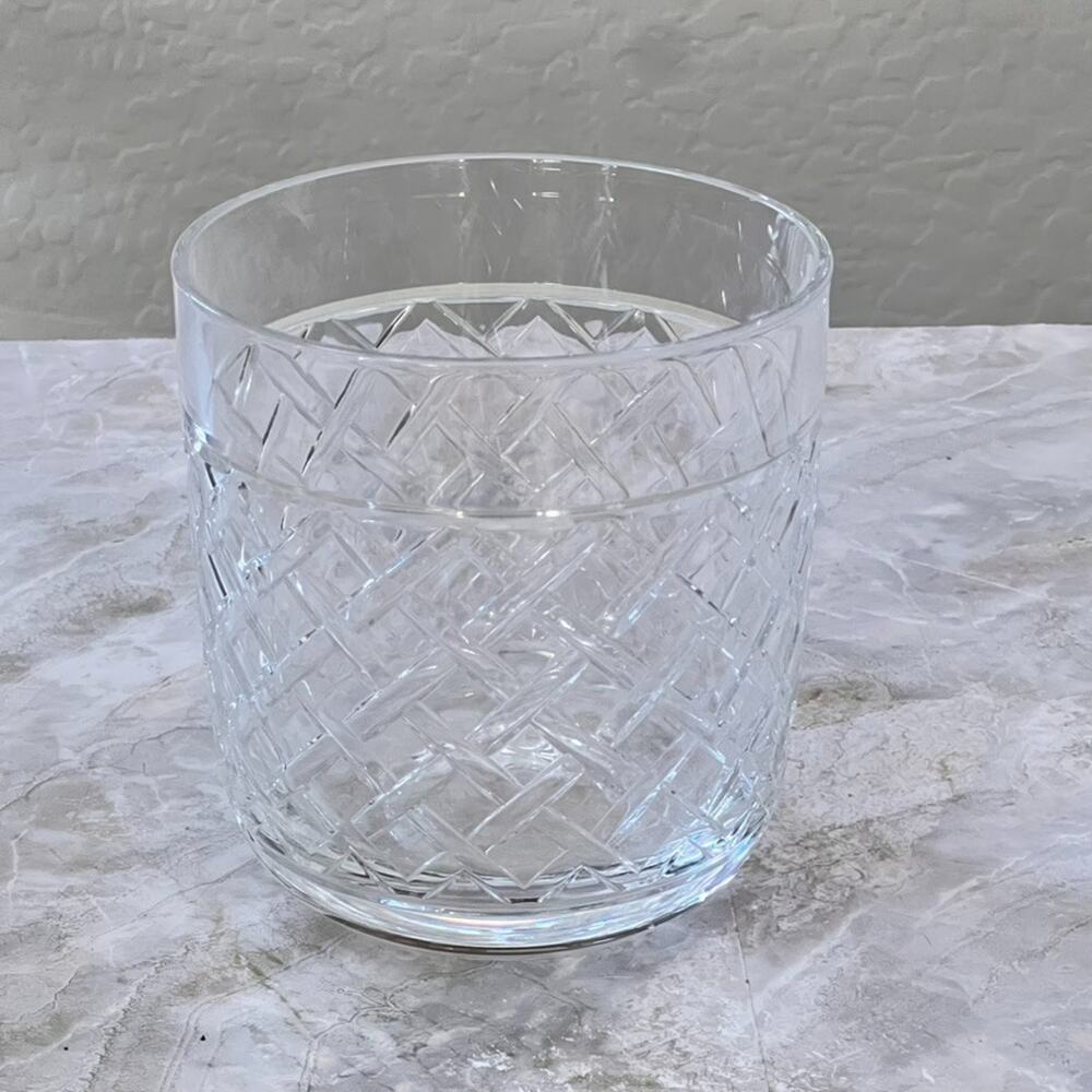Ralph Lauren Lattice Glass Crystal Ice Bucket Rare Discontinued Signed